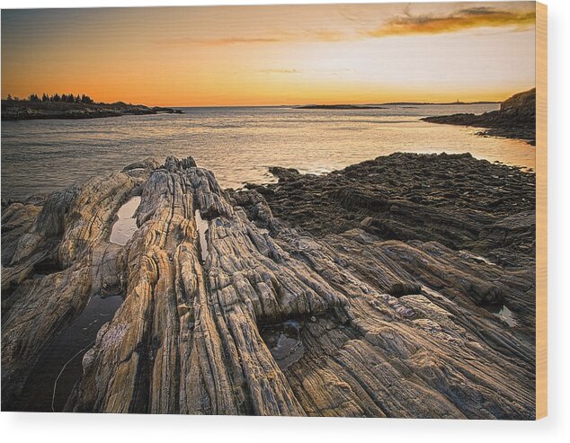 Bailey Island Wood Print featuring the photograph Lands End by Robert Clifford