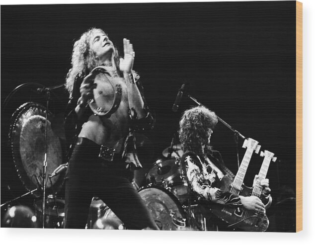 Led Zeppelin Wood Print featuring the photograph Led Zeppelin Live 1975 by Chris Walter