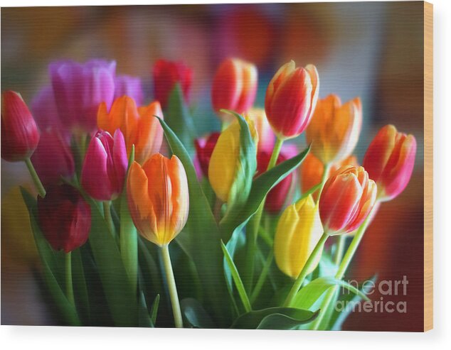 Tulips Wood Print featuring the photograph Lovely Tulips by Lutz Baar