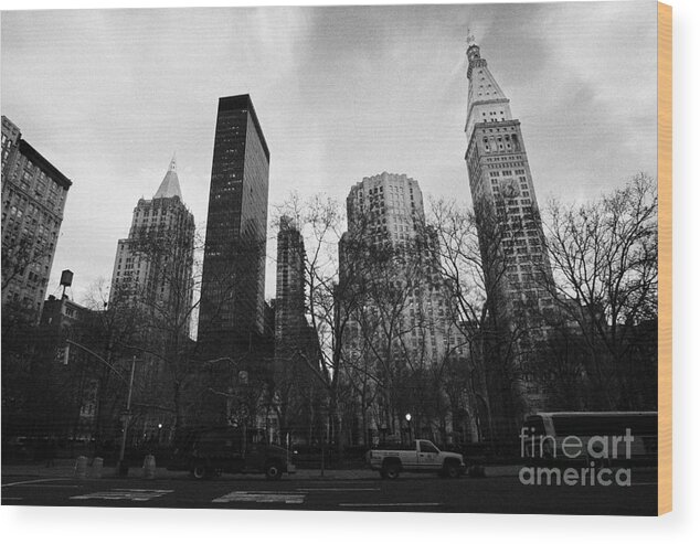 Usa Wood Print featuring the photograph Madison Square Park Flatiron district new york city by Joe Fox