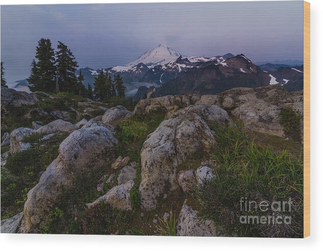 Mt. Baker Wood Print featuring the photograph Baker Dawn by Gene Garnace