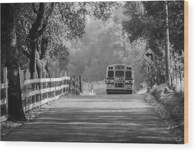 School Bus Wood Print featuring the photograph Off To School 2 by Sherri Meyer