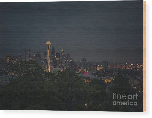 Seattle Wood Print featuring the photograph Pre-dawn Seattle by Gene Garnace