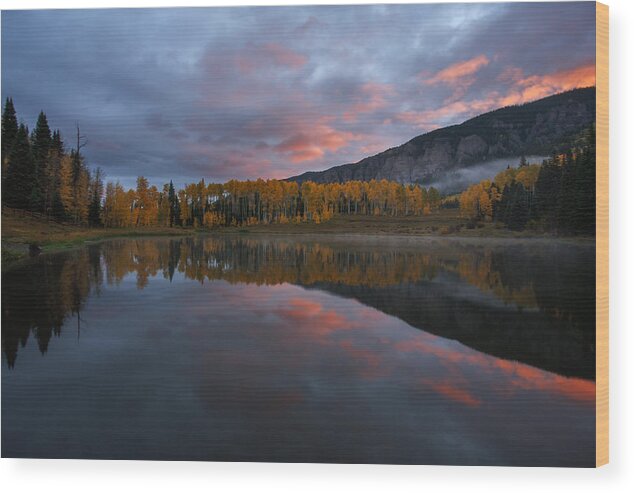 Sunrise Wood Print featuring the photograph Rowdy Lake Sunrise by Morris McClung