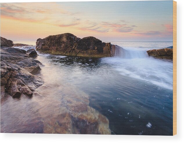 Newton Wood Print featuring the photograph Sea Fall by Bryan Bzdula