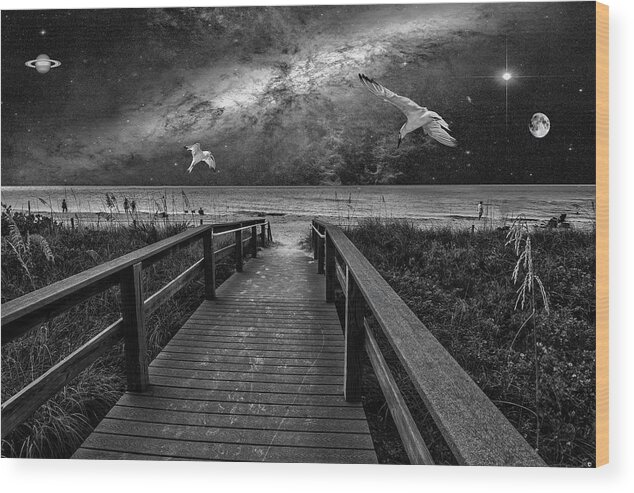Space Wood Print featuring the photograph Space Walkway by Kevin Cable