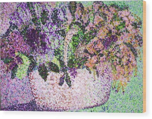Purple Wood Print featuring the painting Springtime Basket by Vickie G Buccini