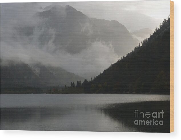Italy Wood Print featuring the photograph The Clearing Storm - Lago di Predil - Italy by Phil Banks