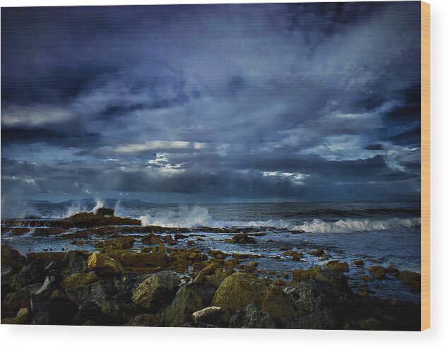 Beach Wood Print featuring the photograph Stormy Beach by Joseph Hollingsworth
