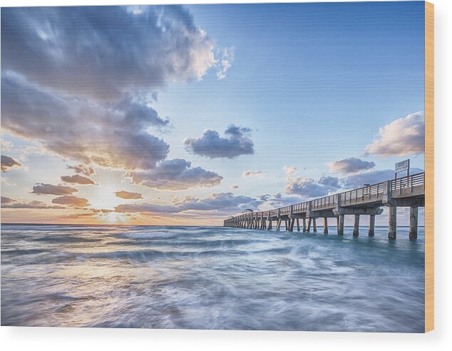 Art Wood Print featuring the photograph Sunshine at the PIer by Jon Glaser