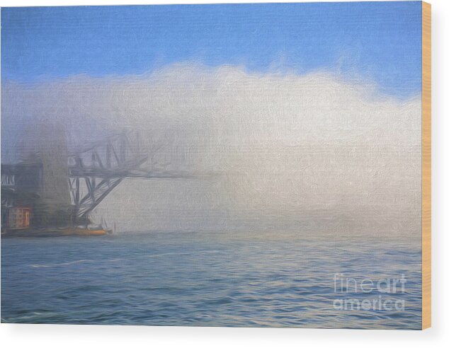 Australia Wood Print featuring the photograph Sydney Harbour Bridge in fog by Sheila Smart Fine Art Photography