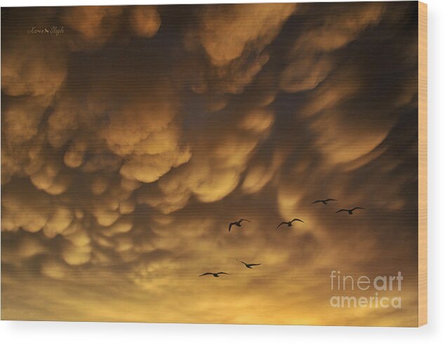 Clouds Wood Print featuring the photograph The Storm Cometh by Karen Slagle