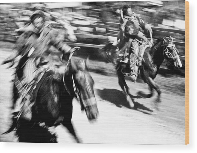 Todos Santos Wood Print featuring the photograph Todos Santos horse race #2 by Neil Pankler