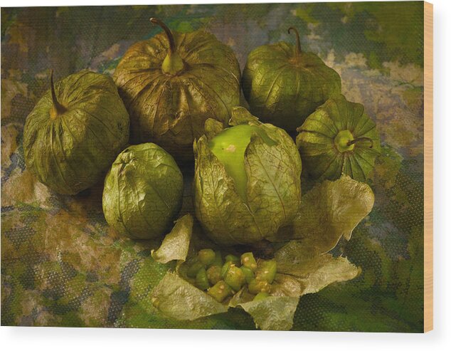 Tomatillos Wood Print featuring the photograph Tomatillos3656 by Matthew Pace