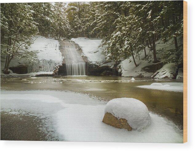 Bearcamp River Wood Print featuring the photograph Winter at Beede Falls by Robert Clifford