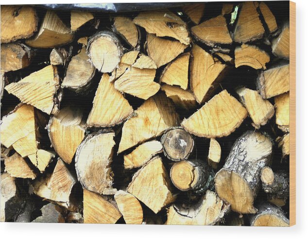 Wood Stack Wood Print featuring the photograph Wood Stack by Georgia Clare