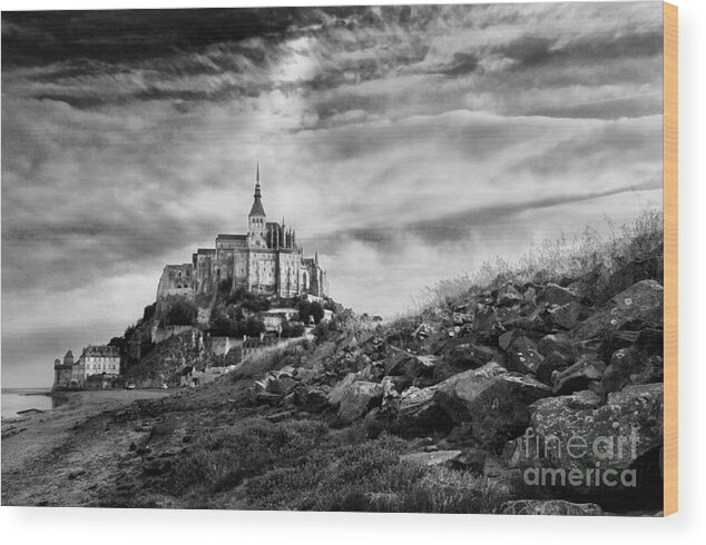 France Wood Print featuring the photograph Mont-Saint-Michel France #4 by Laurent Lucuix