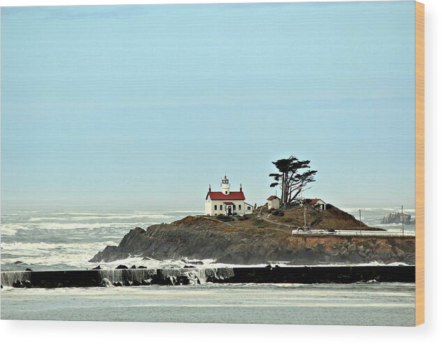 Lighthouse Wood Print featuring the photograph Battery Point Lighthouse II by Jo Sheehan