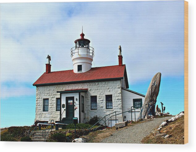Lighthouse Wood Print featuring the photograph Battery Point Lighthouse by Jo Sheehan