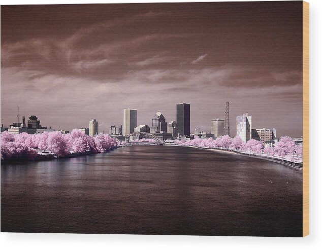 Rochester Wood Print featuring the photograph Rochester Skyline by Stephen Pacello