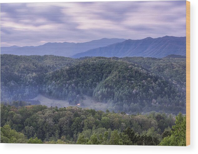 Art Wood Print featuring the photograph Dusk on the Parkway #1 by Jon Glaser