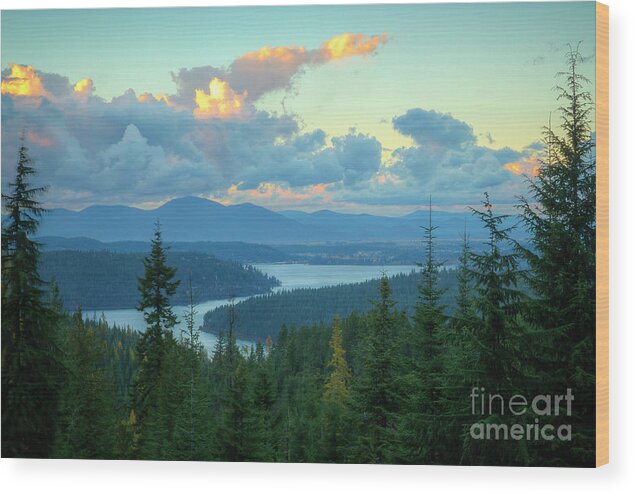 Coeur D Alene Wood Print featuring the photograph Lake View #1 by Idaho Scenic Images Linda Lantzy