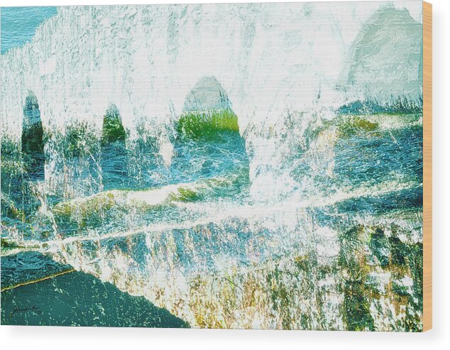 Landscape Wood Print featuring the mixed media Mirage by Gerlinde Keating - Galleria GK Keating Associates Inc