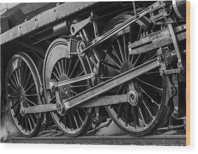 Vintage Wood Print featuring the photograph Steam Power BW by Rick Deacon