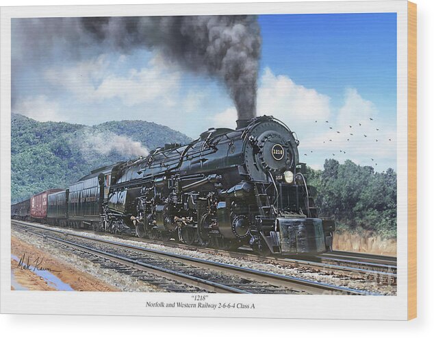 Railroad Art Print Wood Print featuring the digital art 1218 by Mark Karvon