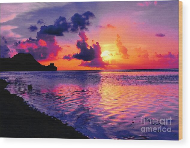 Island Wood Print featuring the photograph Sunset at Tumon Bay Guam by Scott Cameron