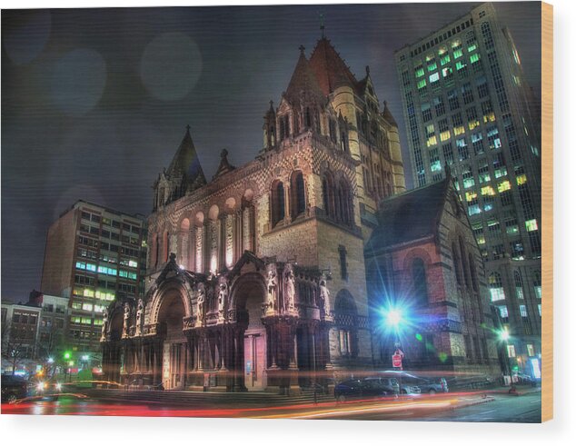 Trinity Church Wood Print featuring the photograph Trinity Church - Copley Square Boston #2 by Joann Vitali