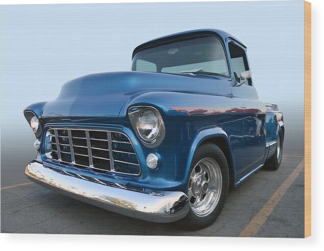 Chev Wood Print featuring the photograph 55 Chev Stepside by Bill Dutting