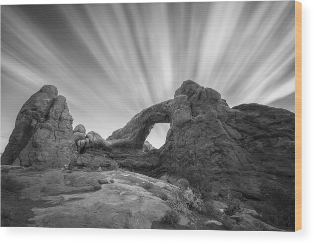 Arches Wood Print featuring the photograph A Window to the Sky by Jon Glaser