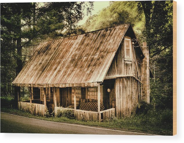 Abandoned Wood Print featuring the photograph Abandoned Vintage House in the Woods by Dan Carmichael