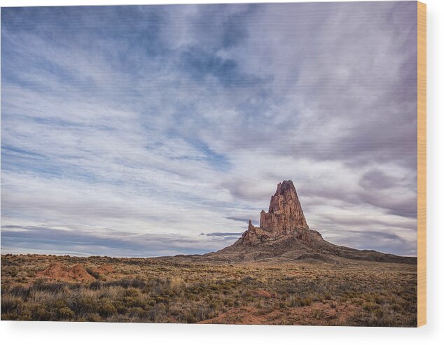 Agathla Wood Print featuring the photograph Agathla Wakes Up by Jon Glaser