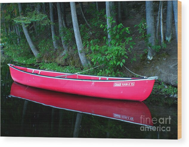 Canoe Wood Print featuring the photograph Anticipation by Idaho Scenic Images Linda Lantzy