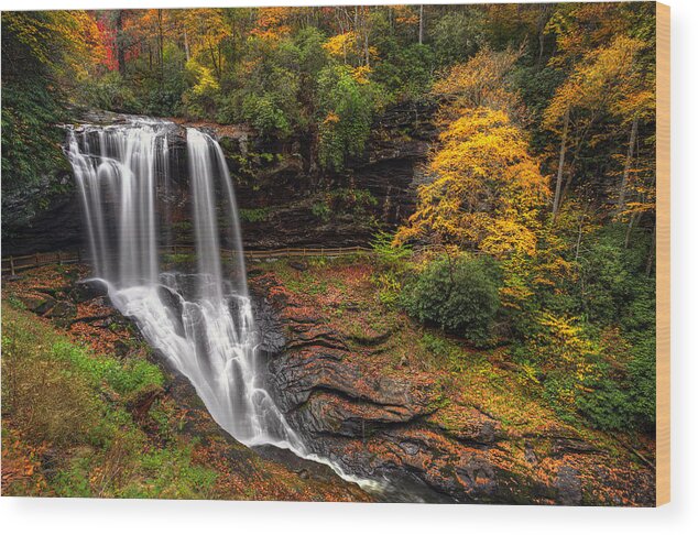 Waterfalls Wood Print featuring the photograph Autumn At Dry Falls - Waterfall by Douglas Berry
