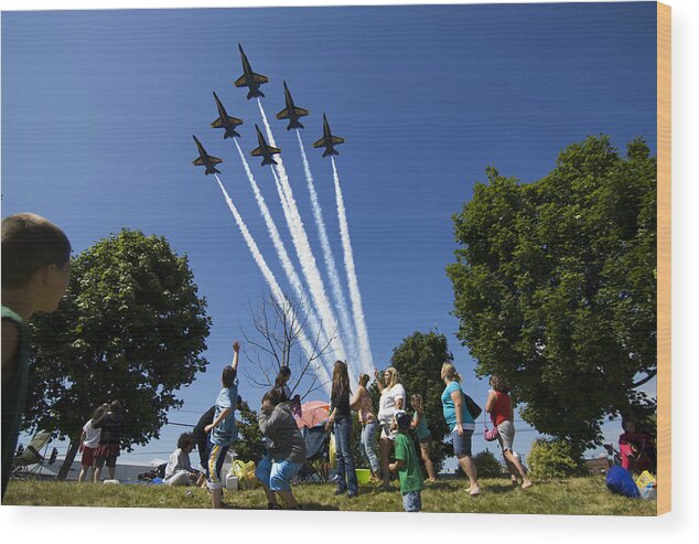 Seattle Wood Print featuring the photograph Blue Angels K605 by Yoshiki Nakamura