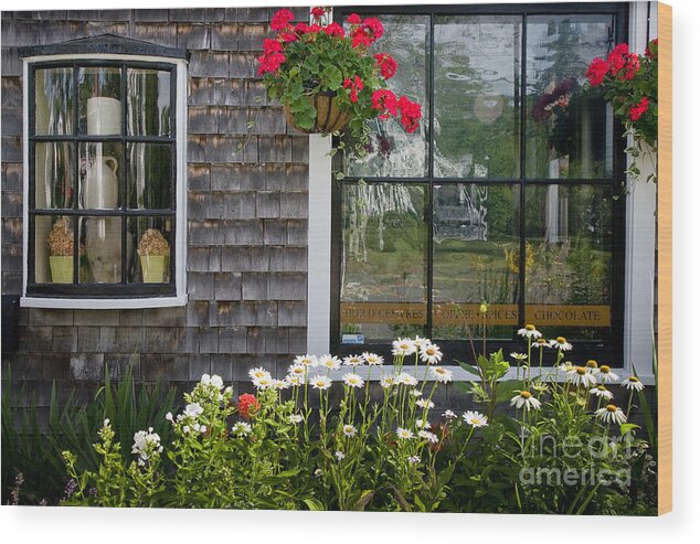 Alfresco Dining Wood Print featuring the photograph Cafe Windows by Susan Cole Kelly