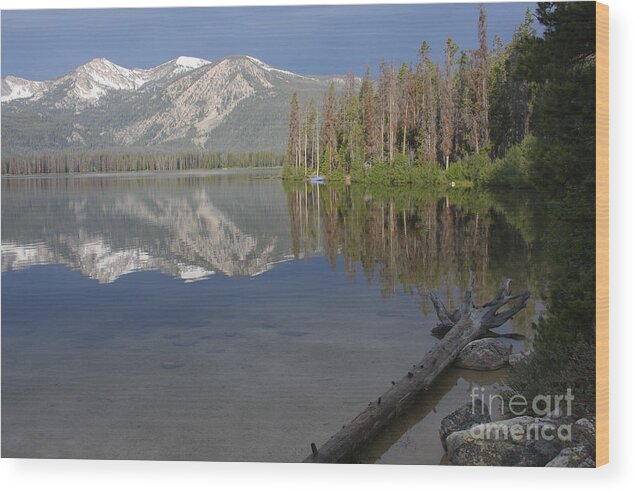 Stanley Lake Wood Print featuring the photograph Calm Before the Storm by Idaho Scenic Images Linda Lantzy