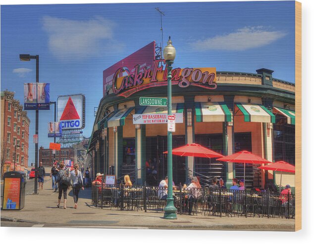Cask N Flagon Wood Print featuring the photograph Cask'n Flagon and the CITGO Sign - Boston by Joann Vitali