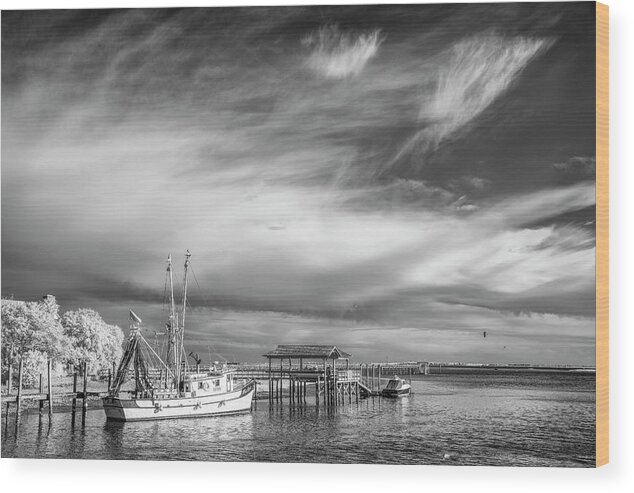 Art Wood Print featuring the photograph Charleston Shrimp Boat by Jon Glaser