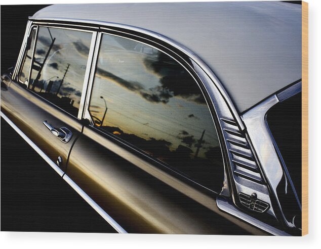 Classic Car Wood Print featuring the photograph Classic Car At Sunset by Neil Pankler