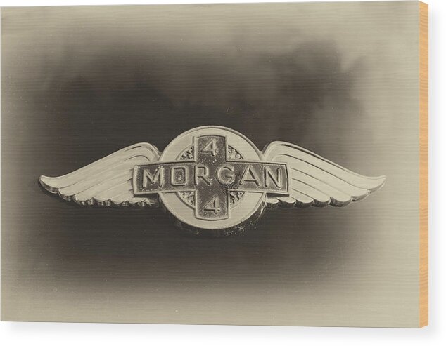 Morgan Wood Print featuring the photograph Classic Morgan 4/4 Badge by Georgia Clare