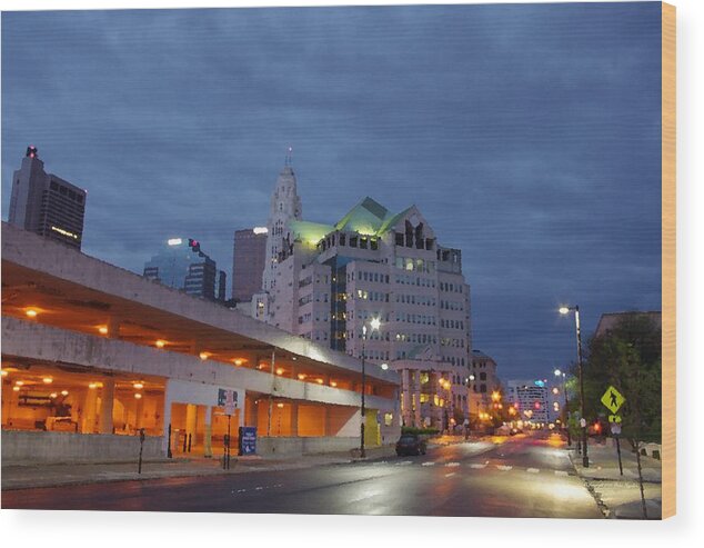 Columbus Wood Print featuring the photograph Columbus Night 50145 by Brian Gryphon