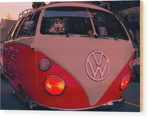 Vw Wood Print featuring the photograph Comic Combi by Bill Dutting