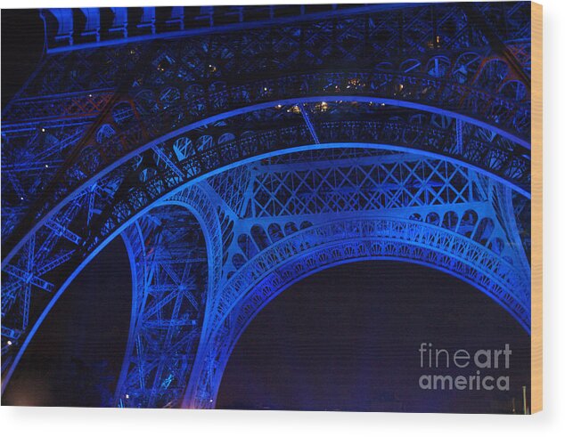 Eiffel Tower Wood Print featuring the photograph Eiffel Blue by Christine Jepsen
