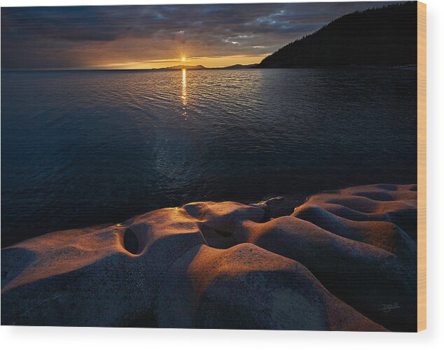 Lake Superior Wood Print featuring the photograph Edge of Days by Doug Gibbons