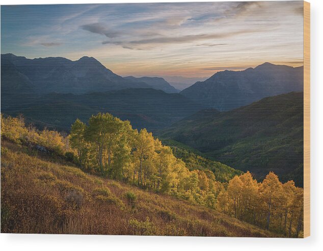 American Fork Canyon Wood Print featuring the photograph Fall Evening in American Fork Canyon by James Udall