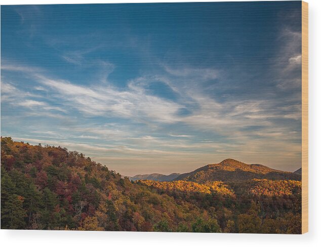 Asheville Wood Print featuring the photograph Fall Skies by Joye Ardyn Durham